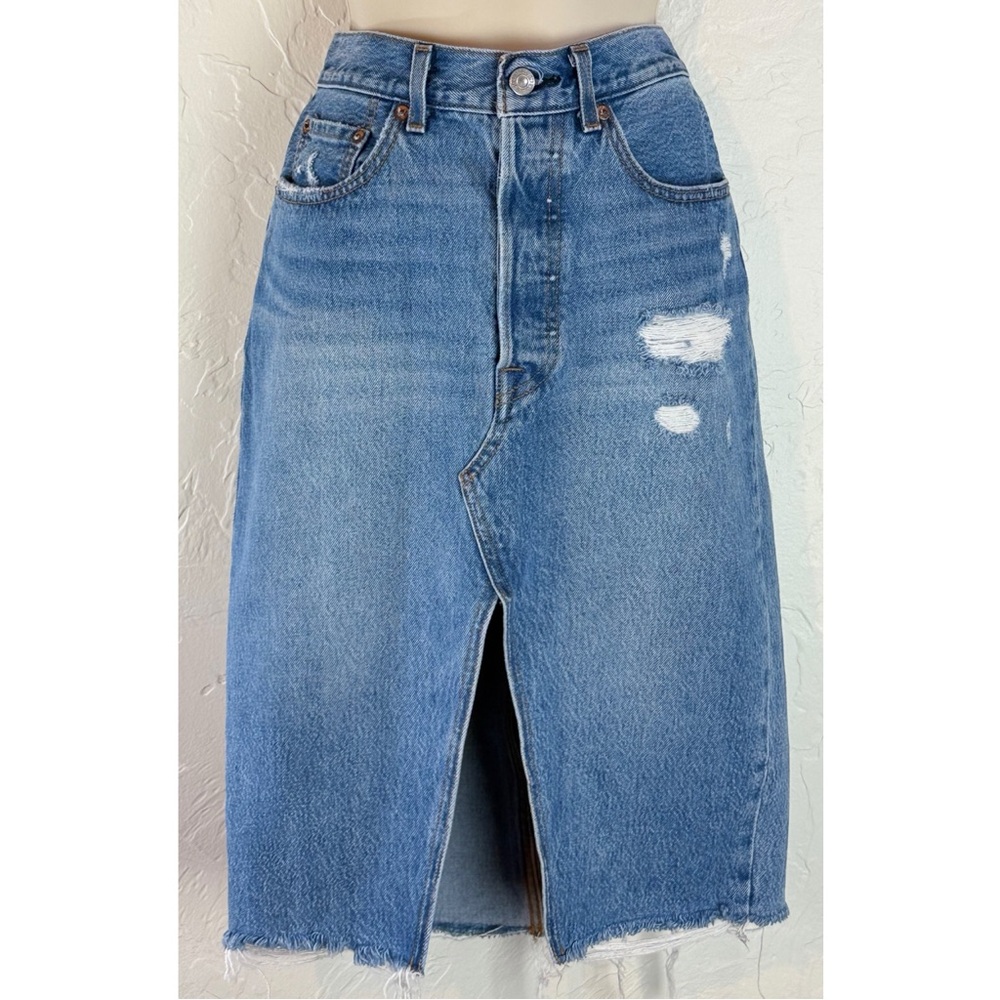 Levi's Blue Denim Midi Skirt Size 28